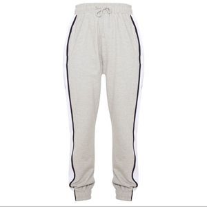 Grey multi stripe joggers